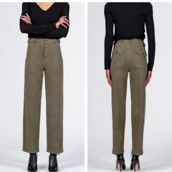 Black Orchid Military Wide Leg  Pants Army Green sz 25 - Picture 4 of 11